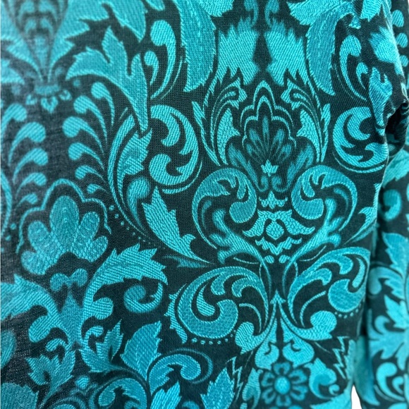 Talbots 100% merino wool green knit open cardigan medium petite - Picture 4 of 6